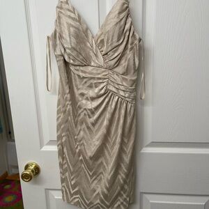 Beige Chevron Dress